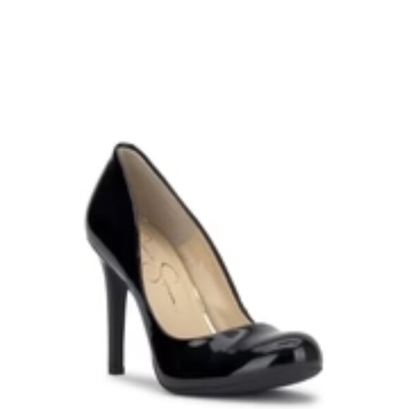 Jessica Simpson Calie Pump in Black Patent Size 9 Faux Leather - Picture 2 of 14